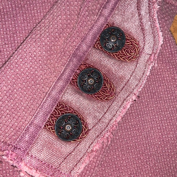 Free People Waffle Knit Long Sleeve Top with Cuff Detail - Picture 5 of 8